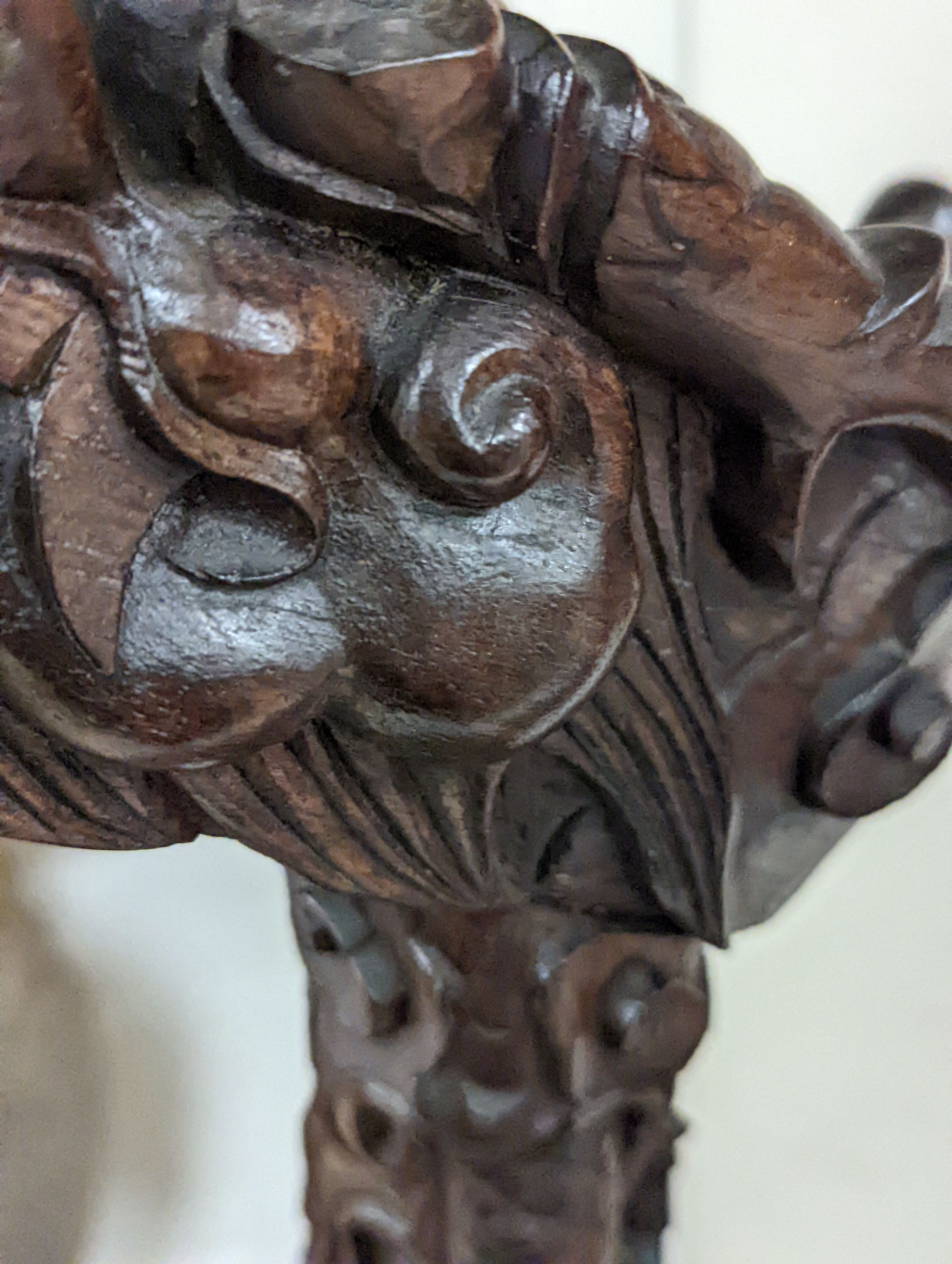 A pair of Chinese carved hongmu dragon lamps - 40cm tall